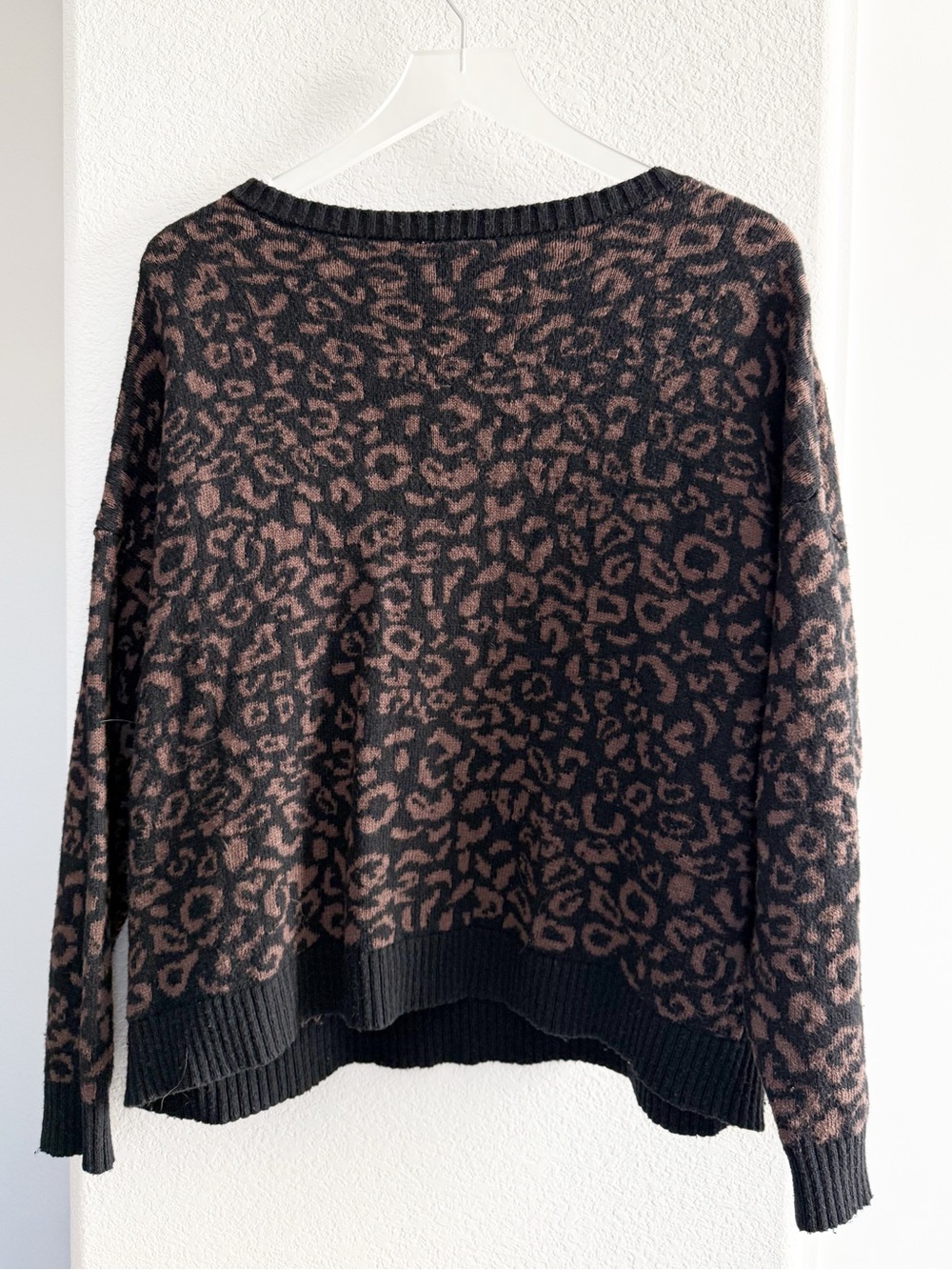 Free People Leopard Crewneck Sweater in Brown and Black - Picture 3 of 7